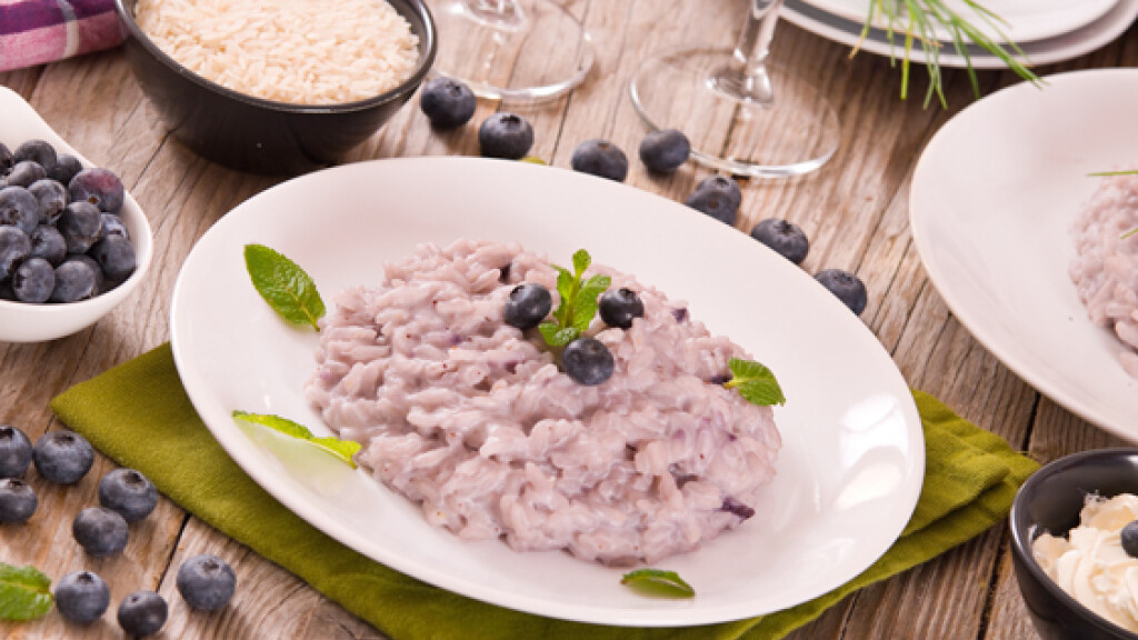 Risotto ai mirtilli - riso-mirtilli