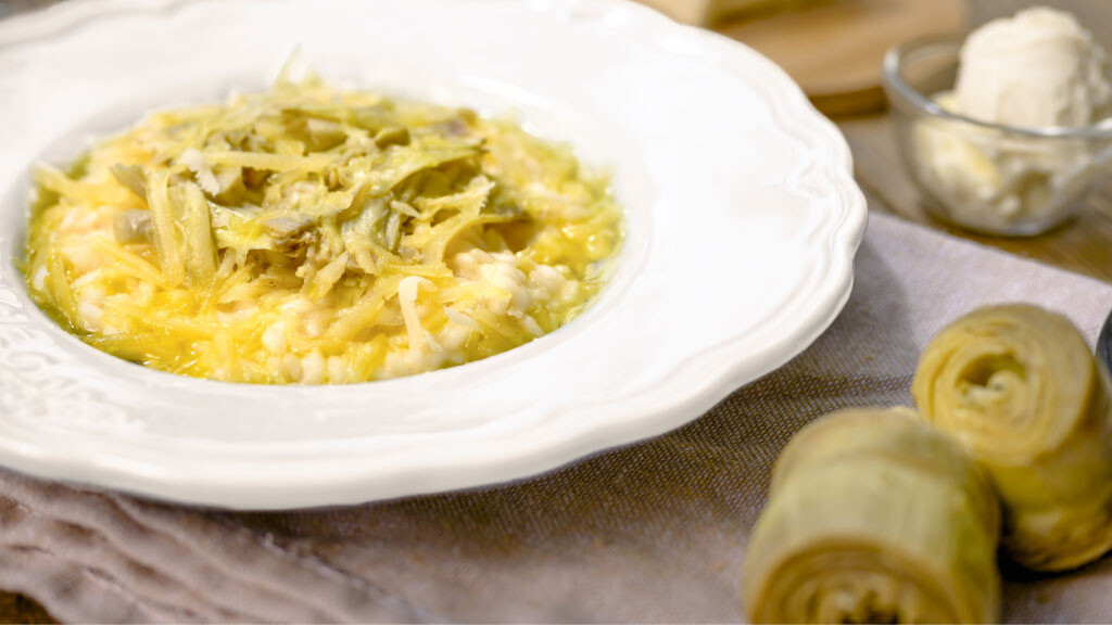 MARZO: Risotto Croccante - risotto croccante crescenza carciofi