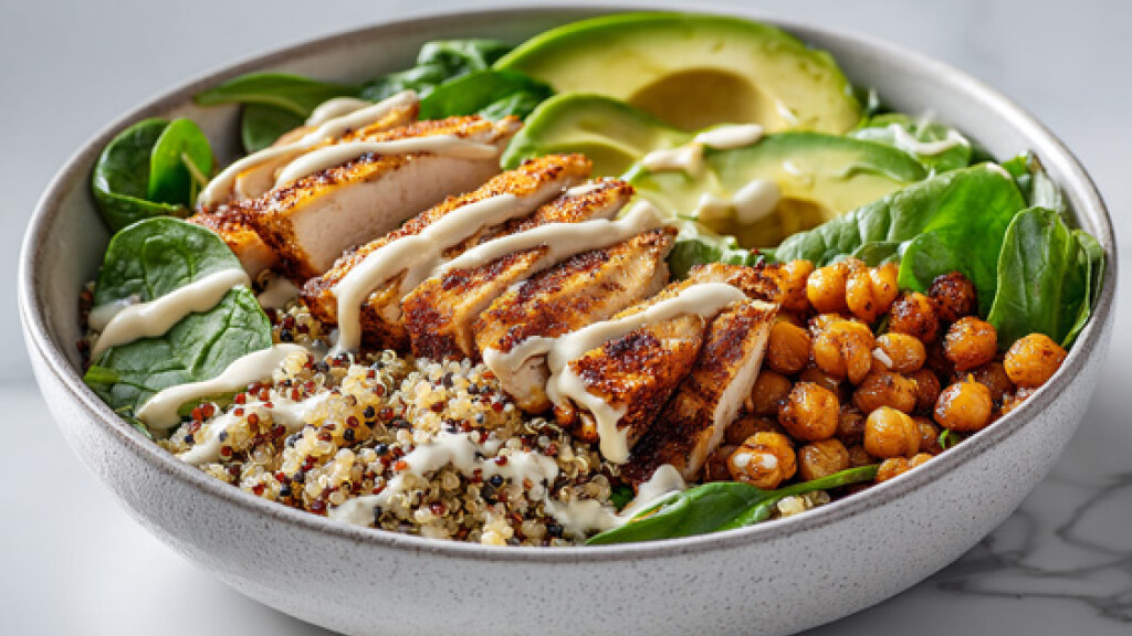 Power bowl con pollo alla paprika, quinoa, ceci e avocado - power-bowl-con-pollo-paprika-quinoa-ceci-avocado