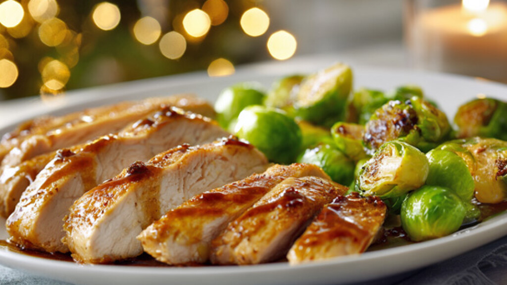 Tagliata di pollo e cavoletti di bruxelles glassati - tagliata-pollo-cavoletti-bruxelles