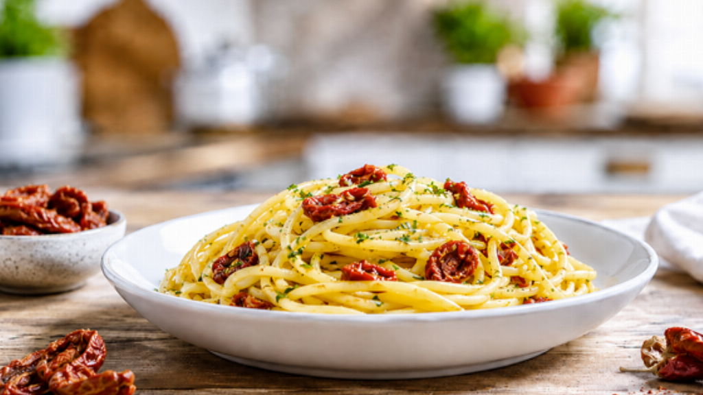 Spaghetti ai Pomodorini secchi di Calabria - Spaghetti ai Pomodorini secchi di Calabria