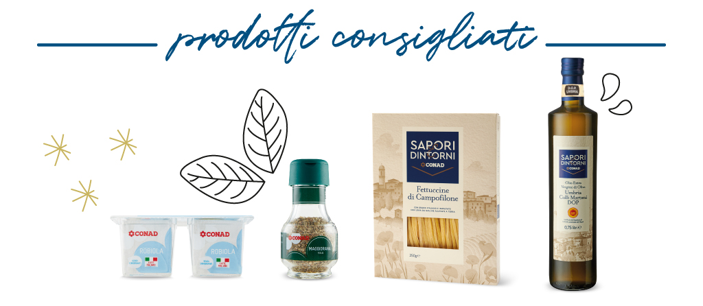 Prodotti da abbinare alla ricetta Fettuccine alla Campagnola