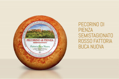 Pecorino di Pienza Semistagionato Rosso Fattoria Buca Nuova - Pecorino di Pienza Semistagionato Rosso Fattoria Buca Nuova