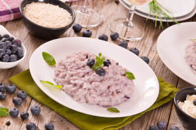 Risotto ai mirtilli - riso-mirtilli