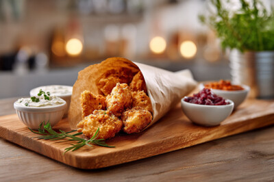 Bocconcini di pollo e tacchino fritti con 3 salse: yogurt, uva e peperoni - bocconcini-di-pollo-tacchino
