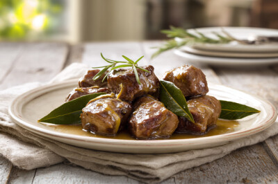 Fegatelli di suino con alloro e vino rosso - fegatelli alloro rosmarino