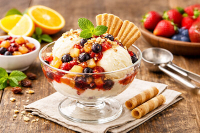 Coppa gelato con fruttine golose - coppa-gelato-fruttine