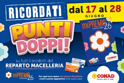Dal 17 al 28 giugno, PUNTI DOPPI sul reparto Macelleria