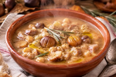 Zuppa di castagne e ceci alla calabrese - pasta-castagne