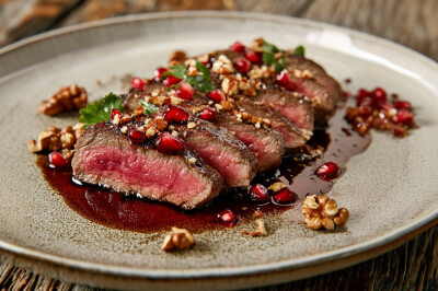 Tagliata di Chianina con Melagrana e Noci - tagliata-di-chianina-con-melagrana-e-noci